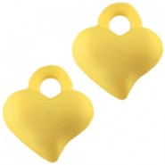 Acryl hanger / bedel hartje - Warm geel
